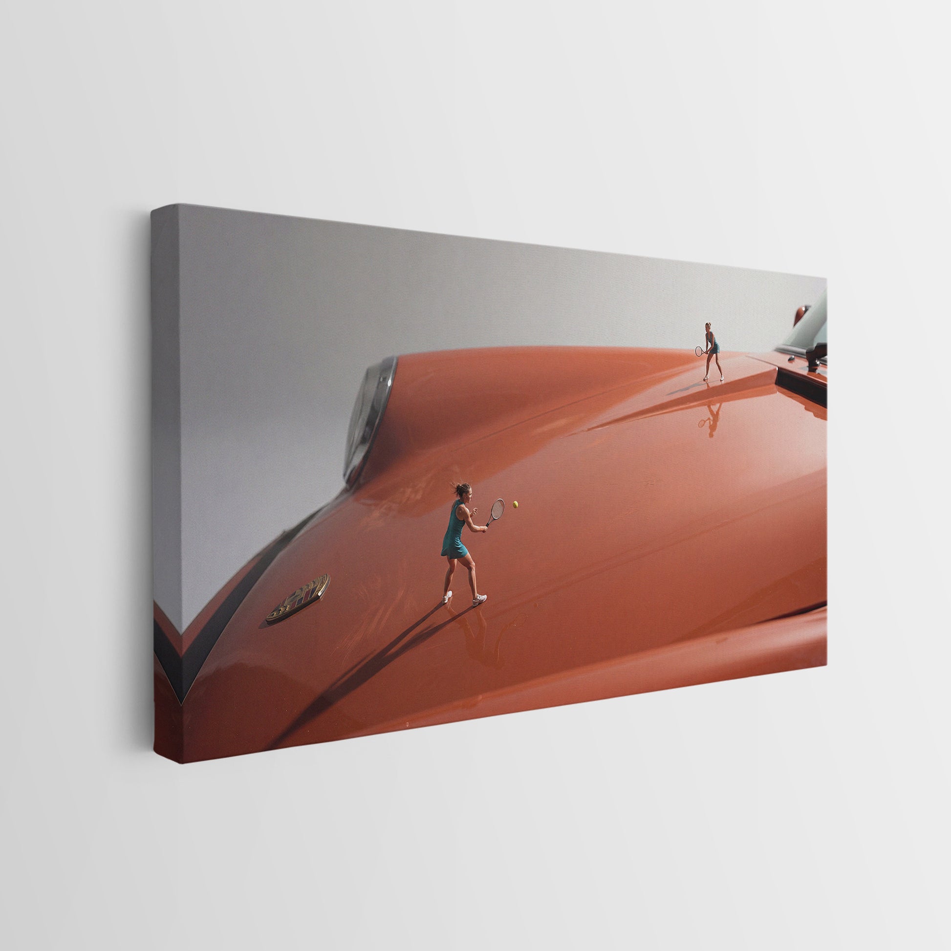 Clay Hood tennis canvas gallery-wrapped side edge