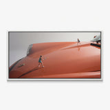 Clay Hood tennis canvas with white frame