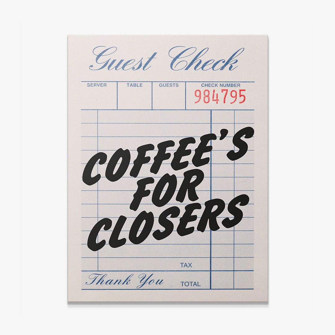 Coffee's For Closers Check canvas wall art