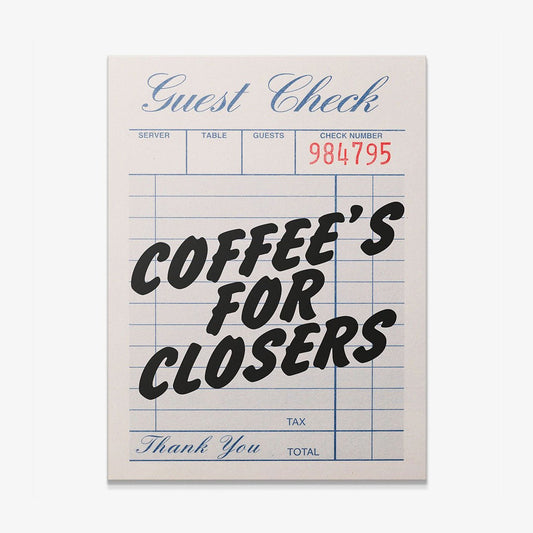 Coffee's For Closers Check canvas wall art