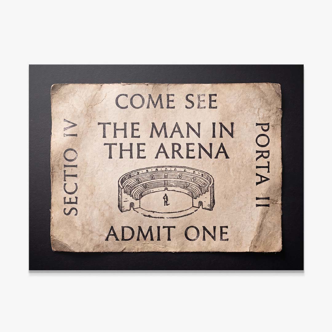 Come See The Man In The Arena ticket canvas print, gallery-wrapped and ready to hang