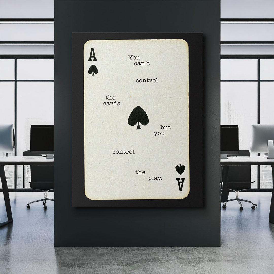 Control The Play motivational canvas wall art