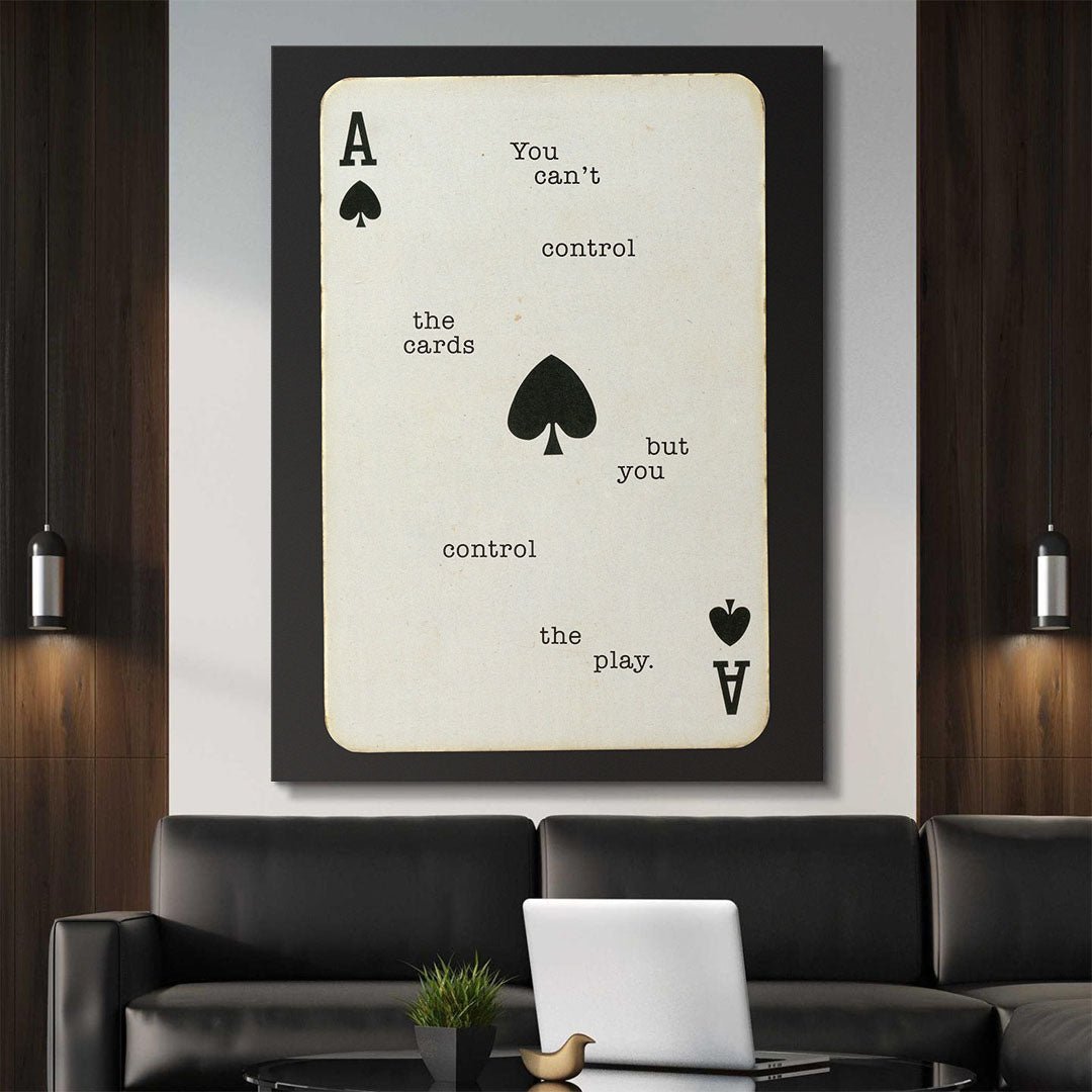 Control The Play motivational canvas wall art