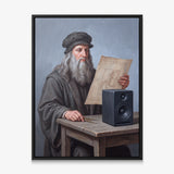 Da Vinci Amplified canvas in a black floating frame