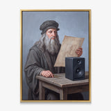 Da Vinci Amplified canvas in a gold floating frame