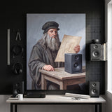 Da Vinci Amplified canvas hanging in a home office