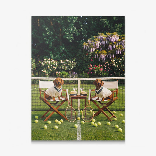 Dachshund tennis canvas wall art print