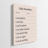 Daily Reminders canvas wall art