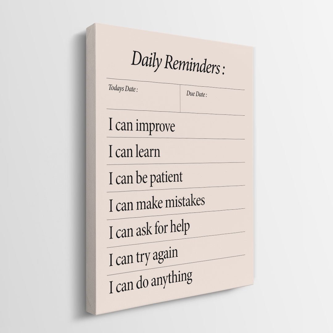 Daily Reminders canvas wall art