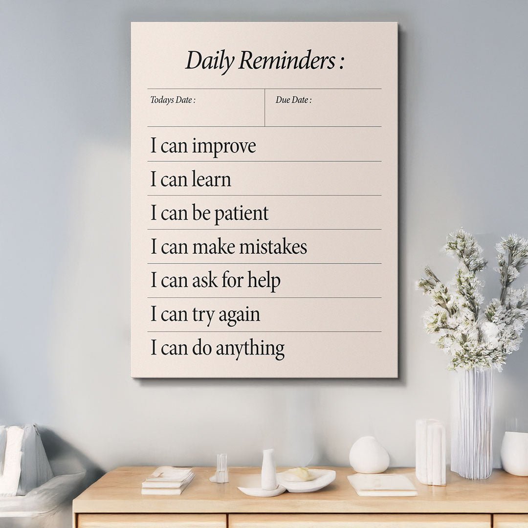 Daily Reminders canvas wall art