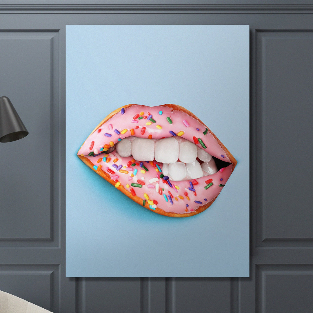 Donut Lips canvas wall art