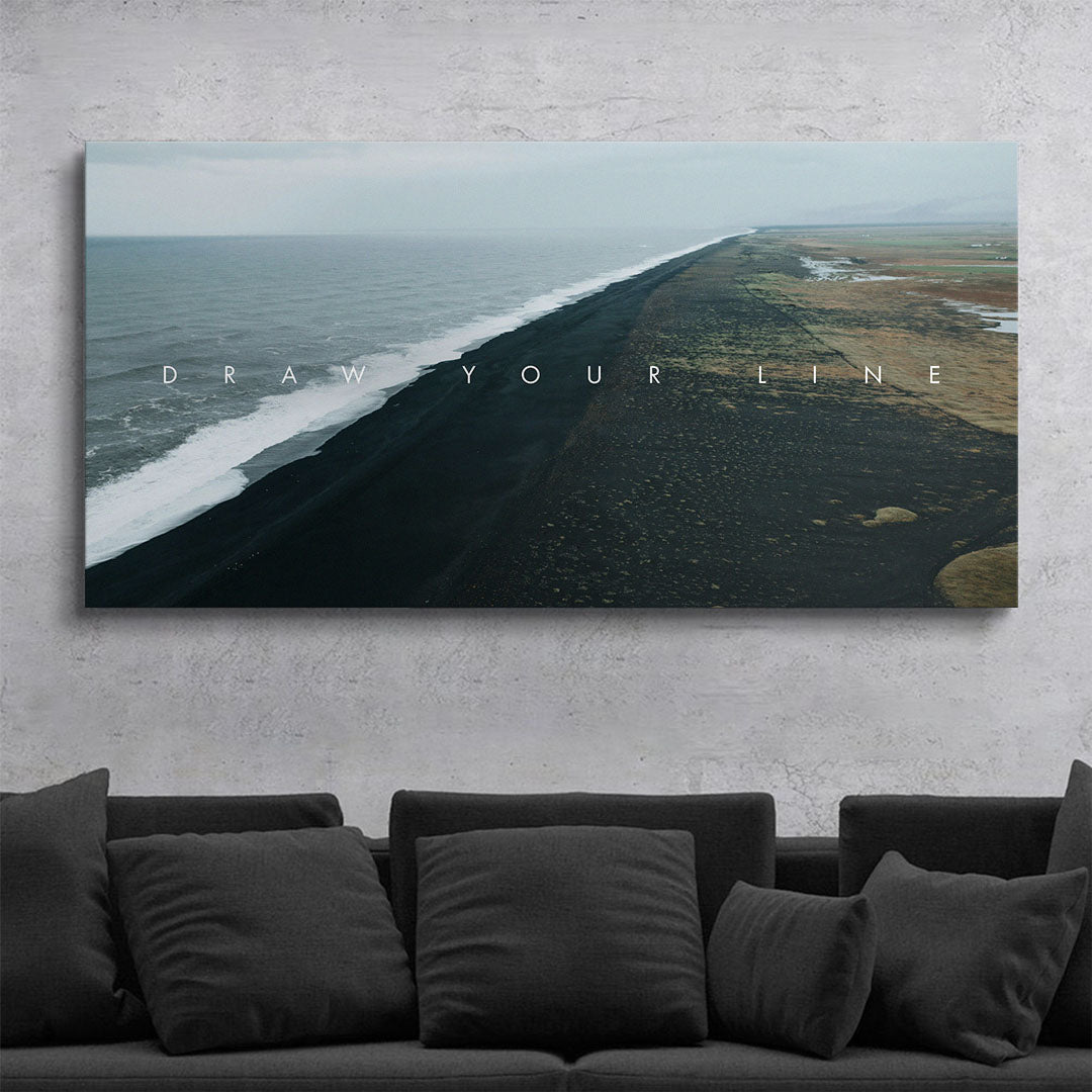 Draw Your Line motivational canvas wall art