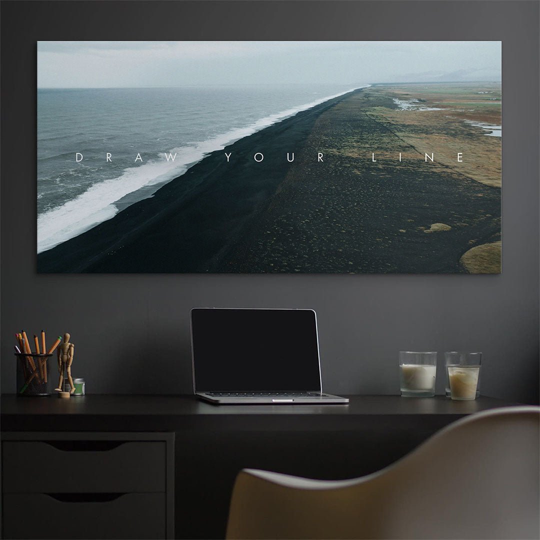 Draw Your Line motivational canvas wall art