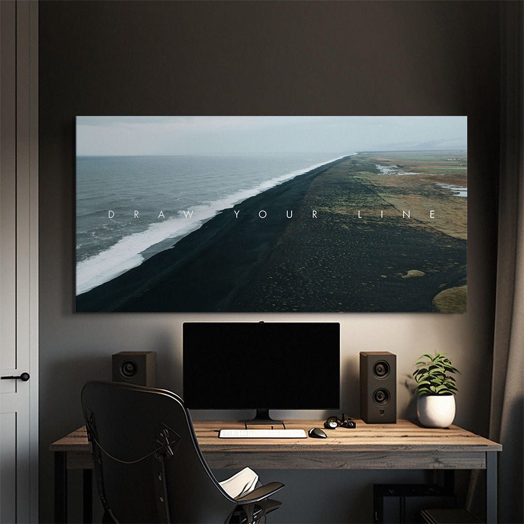 Draw Your Line motivational canvas wall art