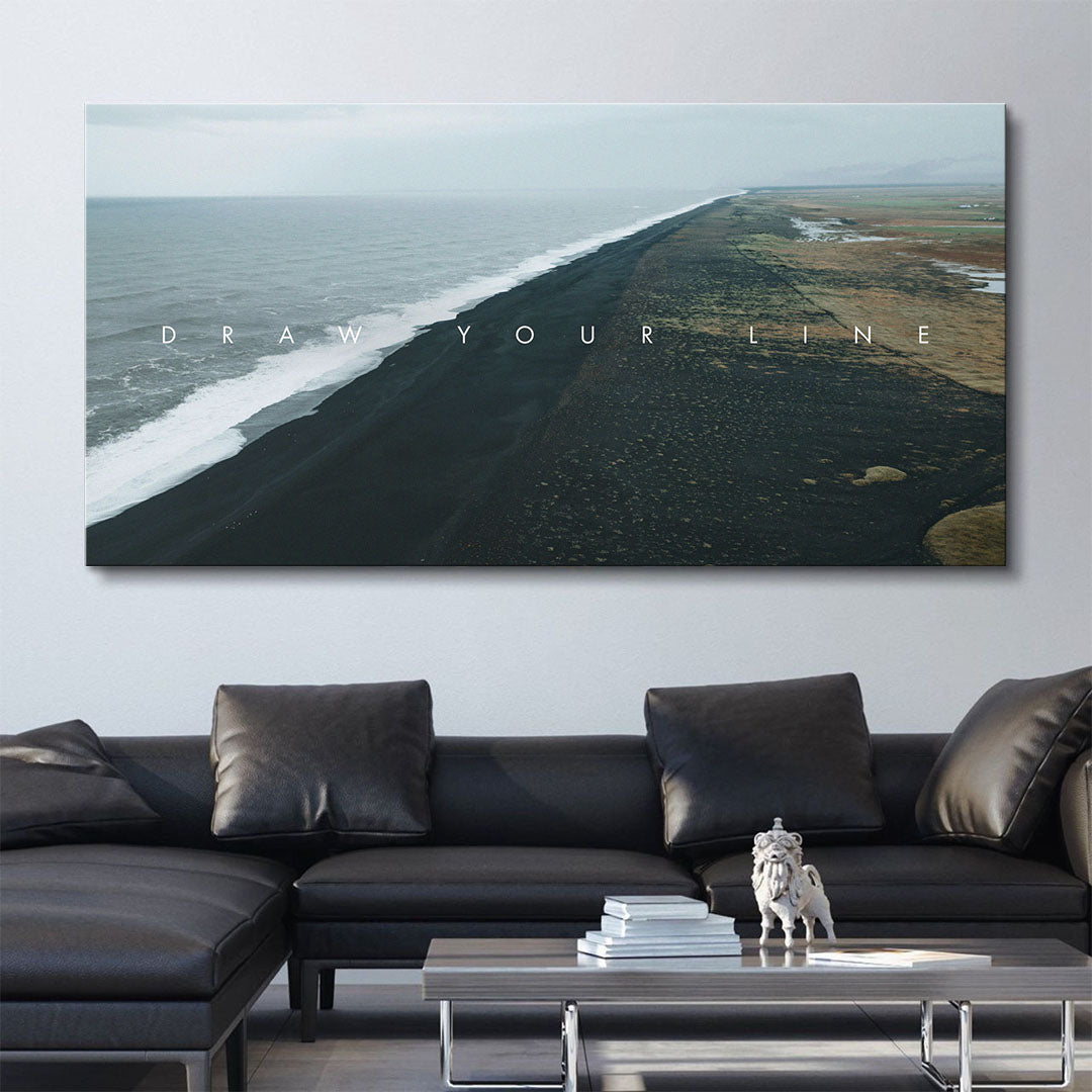 Draw Your Line motivational canvas wall art