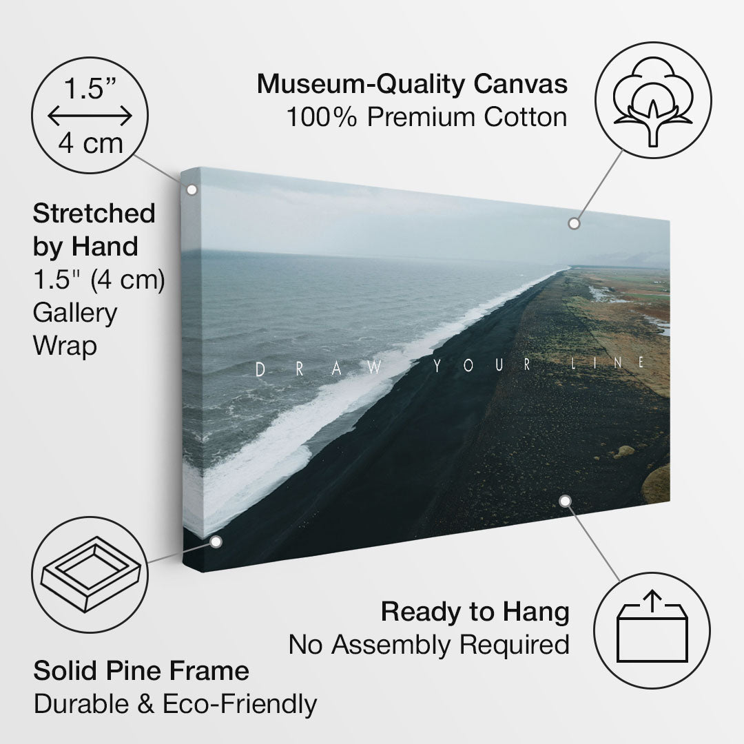 Draw Your Line motivational canvas wall art