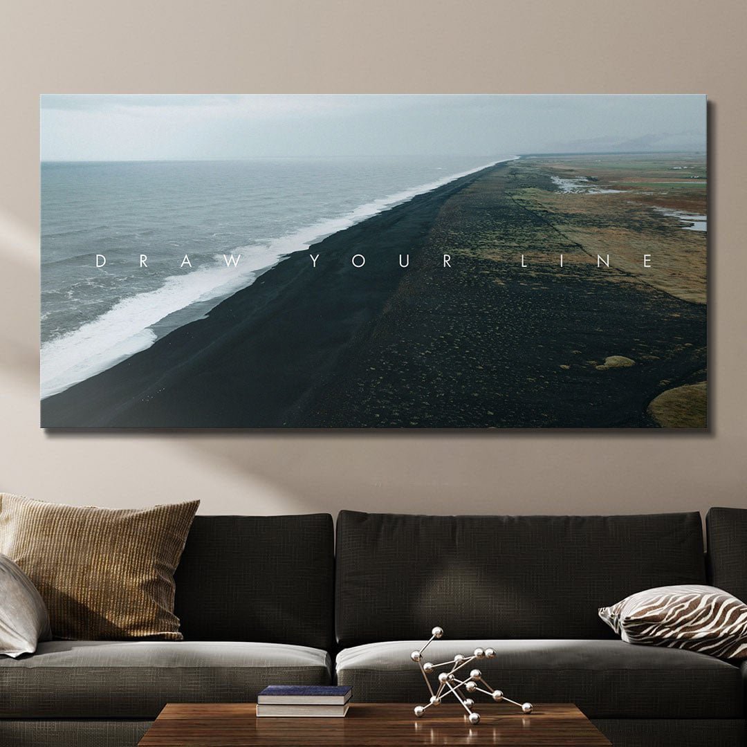 Draw Your Line motivational canvas wall art
