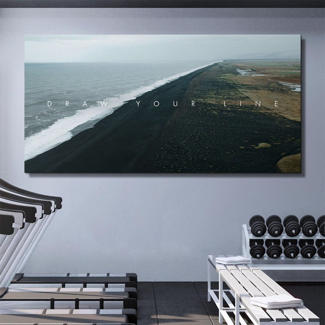 Draw Your Line motivational canvas wall art