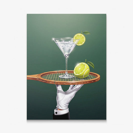 Drinks Are Now Served tennis canvas wall art print