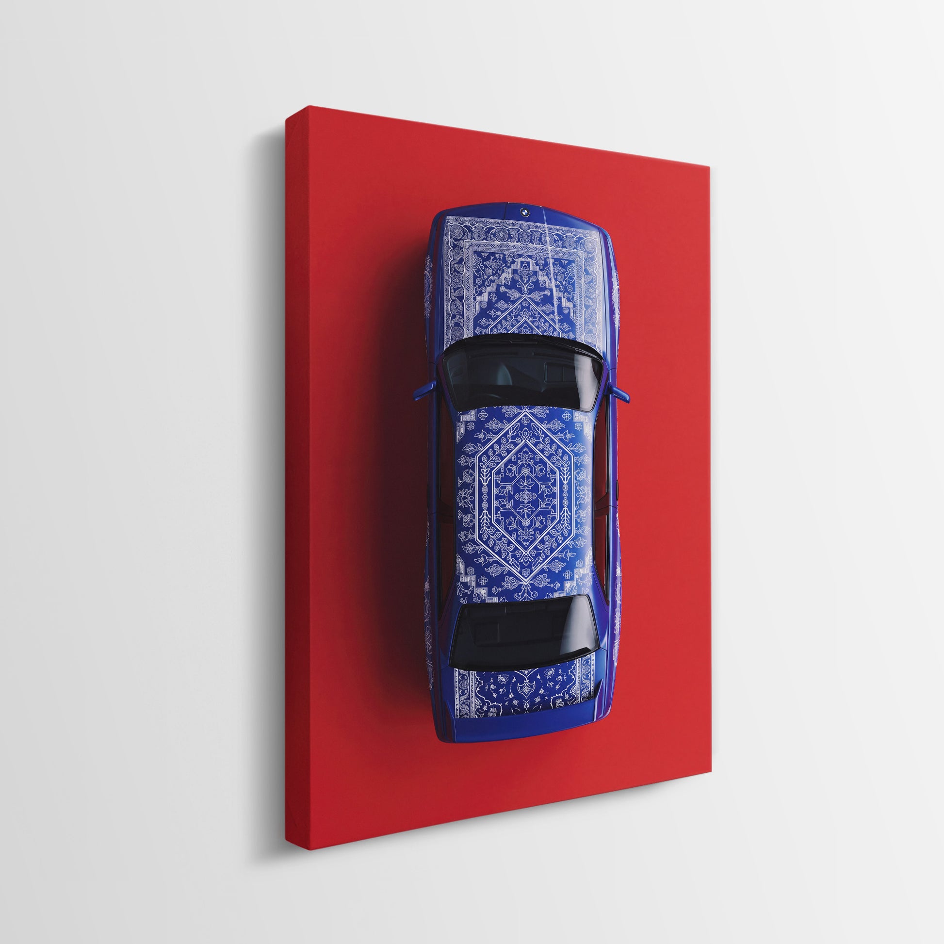 E30 Carpet classic E30 coupe on a patterned carpet canvas wall art side profile
