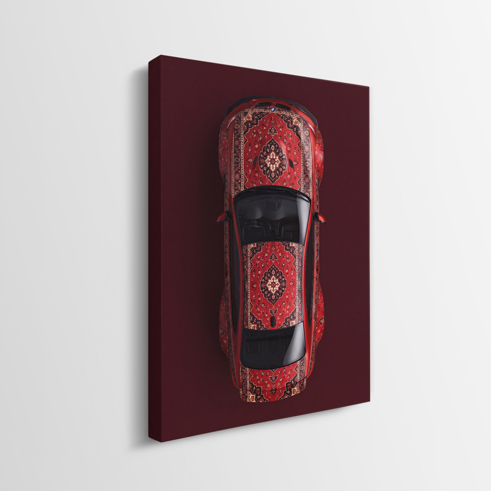 E92 Carpet E92 coupe on a patterned carpet canvas wall art side profile