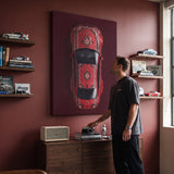 E92 Carpet E92 coupe on a patterned carpet canvas wall art in a styled study