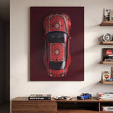 E92 Carpet E92 coupe on a patterned carpet canvas wall art in a modern home office