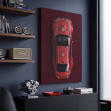 E92 Carpet E92 coupe on a patterned carpet canvas wall art in a dark enthusiast den