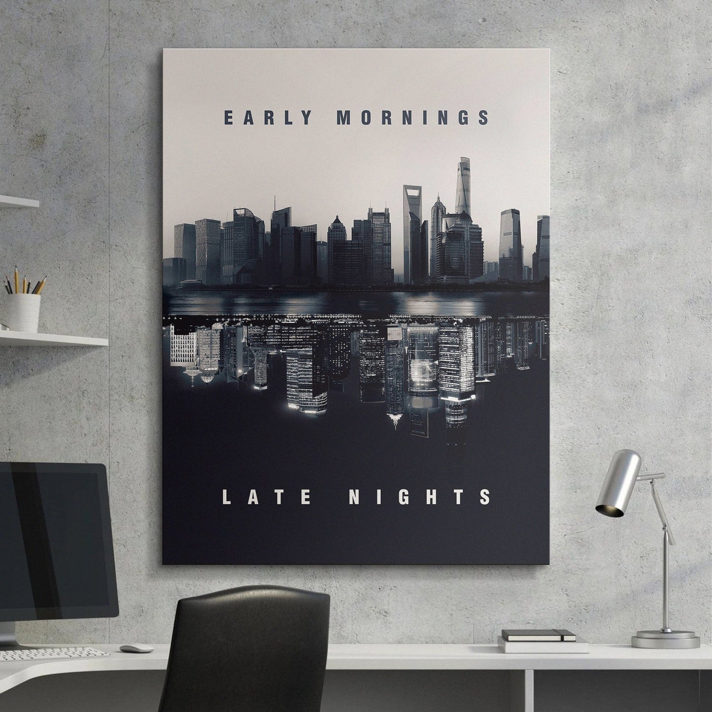 Early Mornings Late Nights canvas art