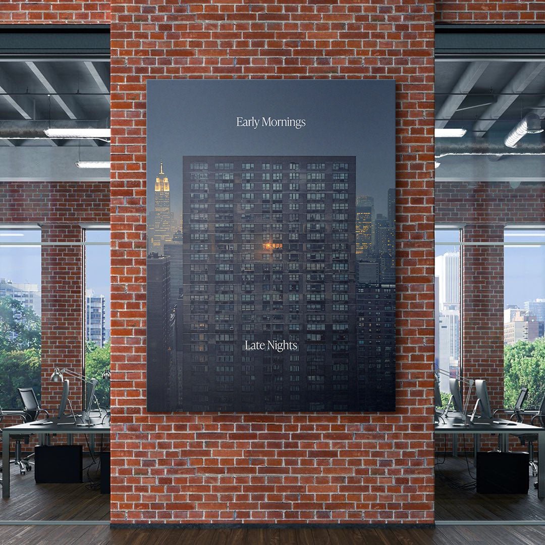 Early Mornings Late Nights (Office) canvas wall art