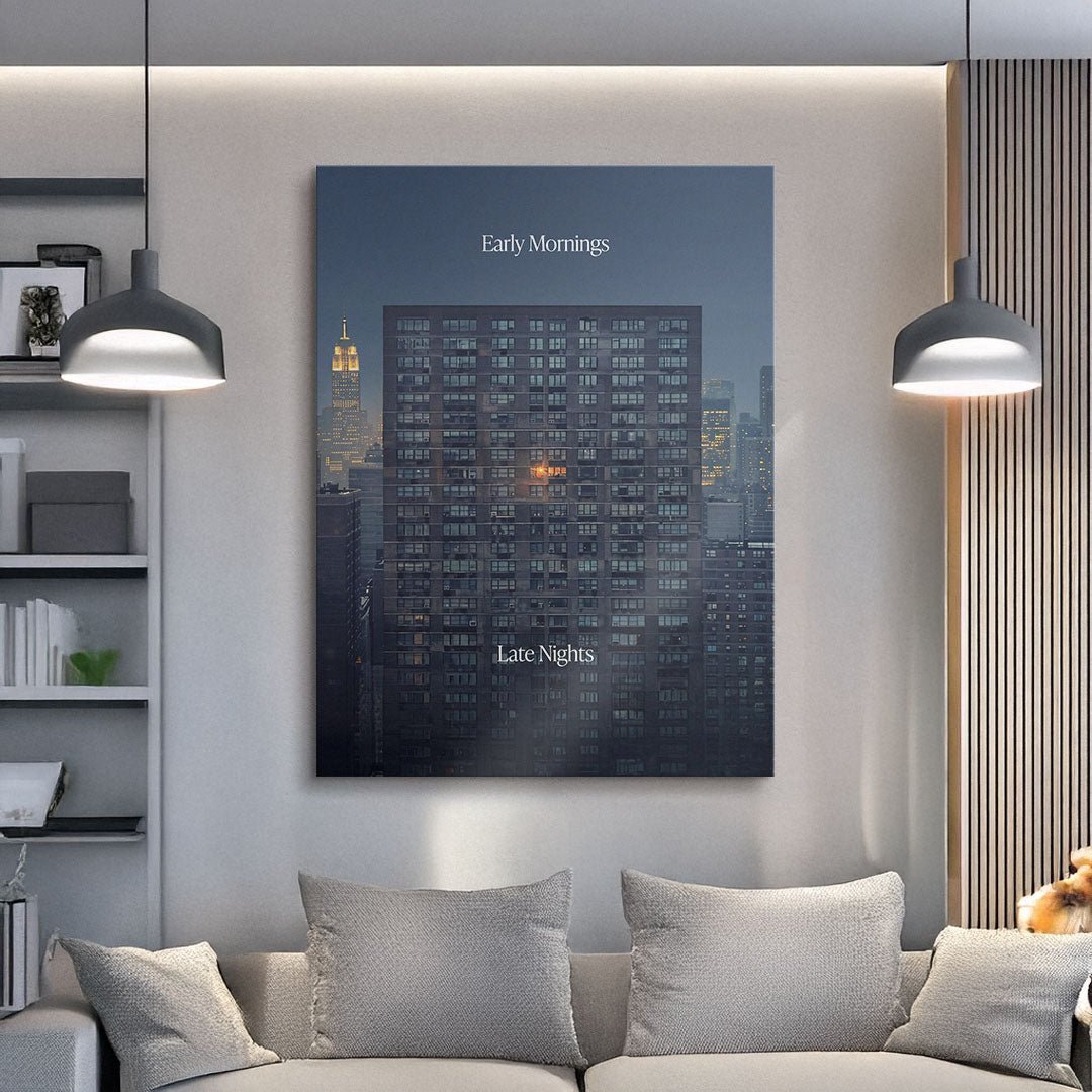 Early Mornings Late Nights (Office) canvas wall art