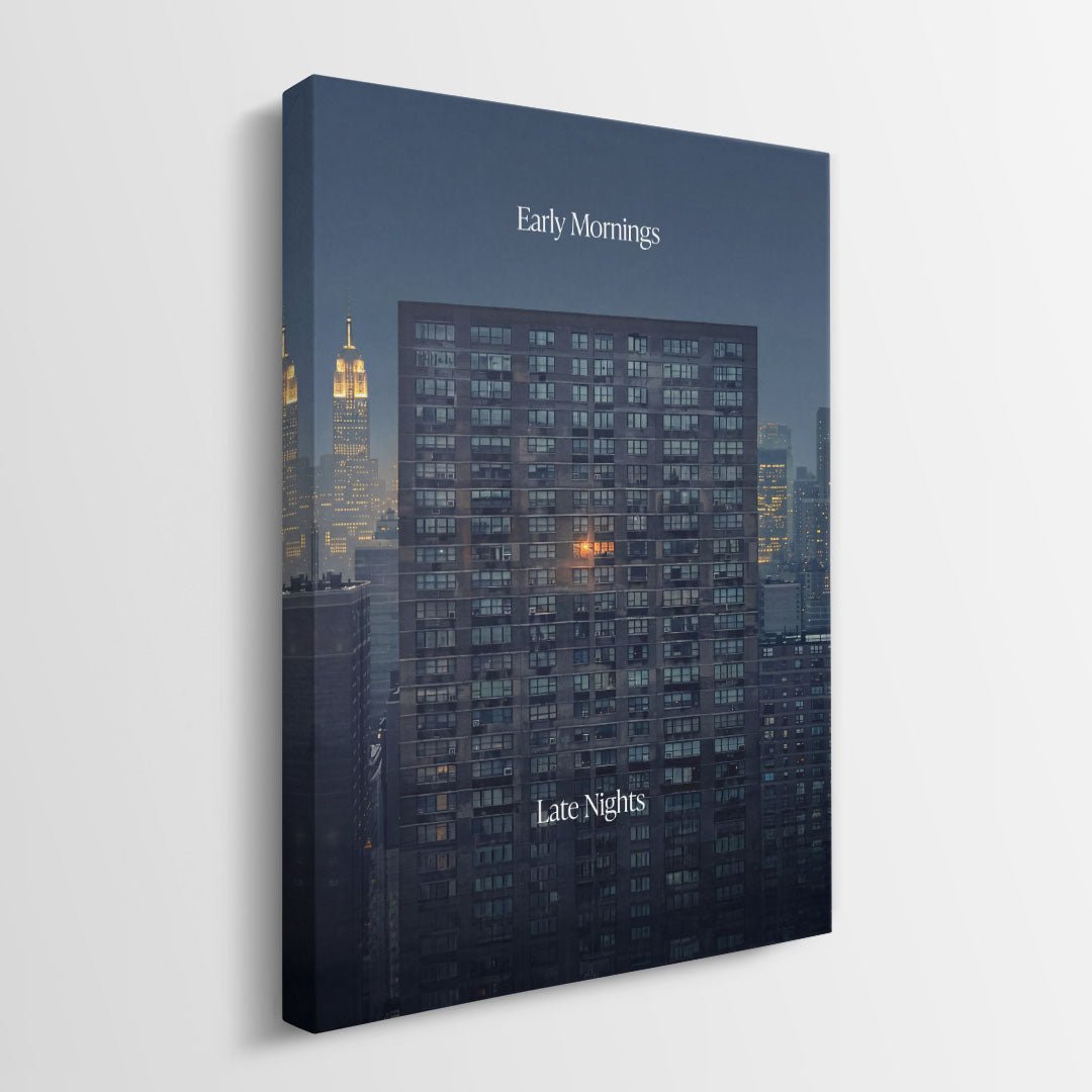 Early Mornings Late Nights (Office) canvas wall art