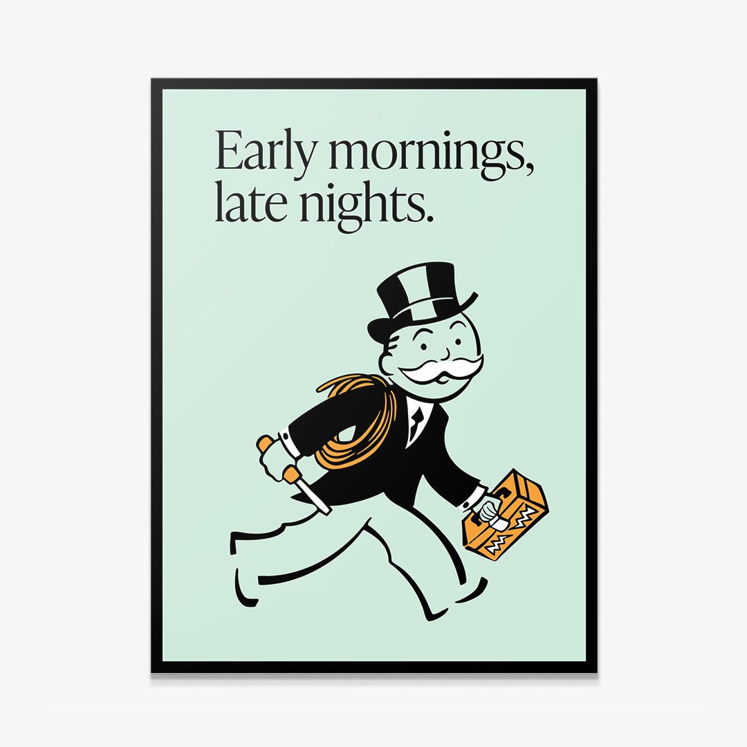 Early Mornings motivational canvas wall art