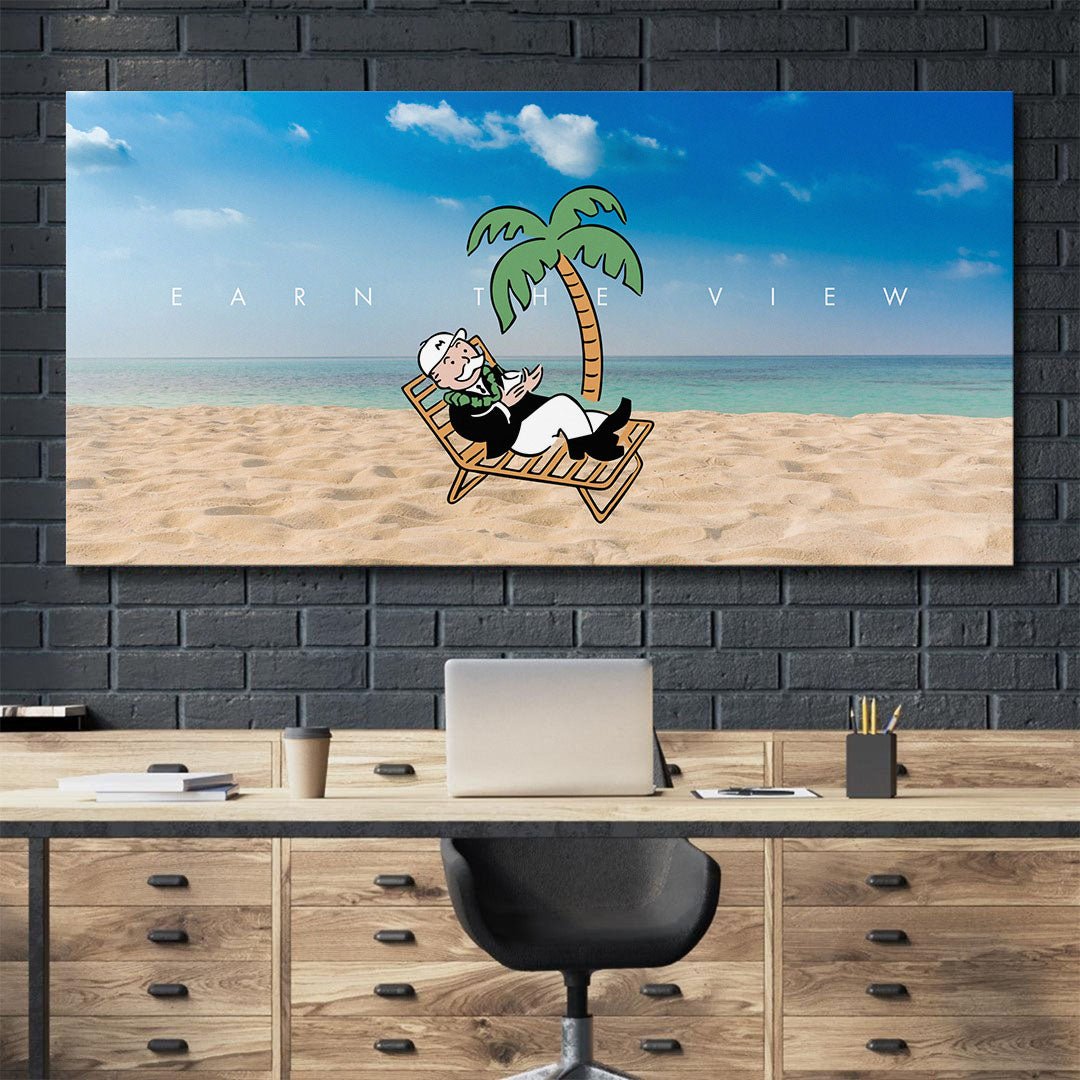 Earn The View canvas wall art