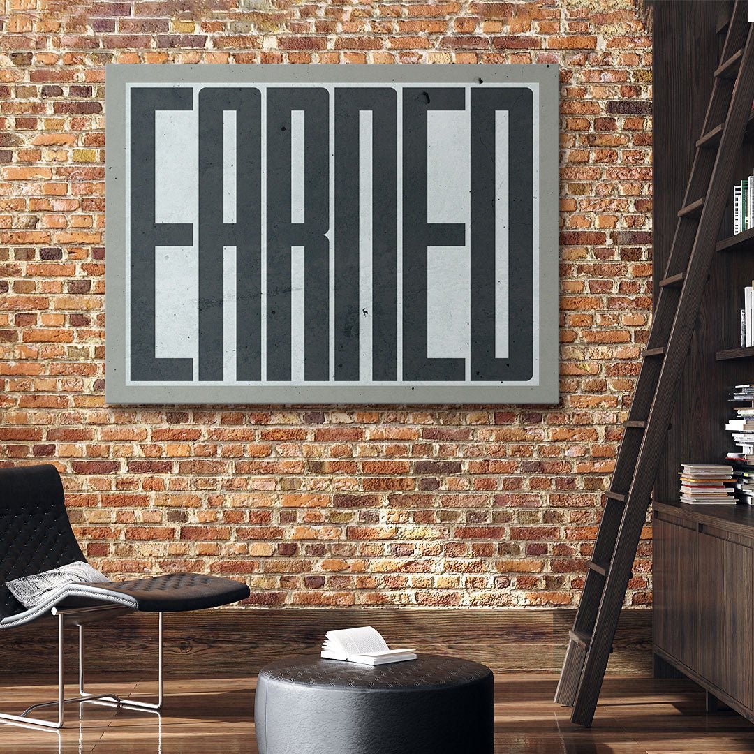 Earned canvas art