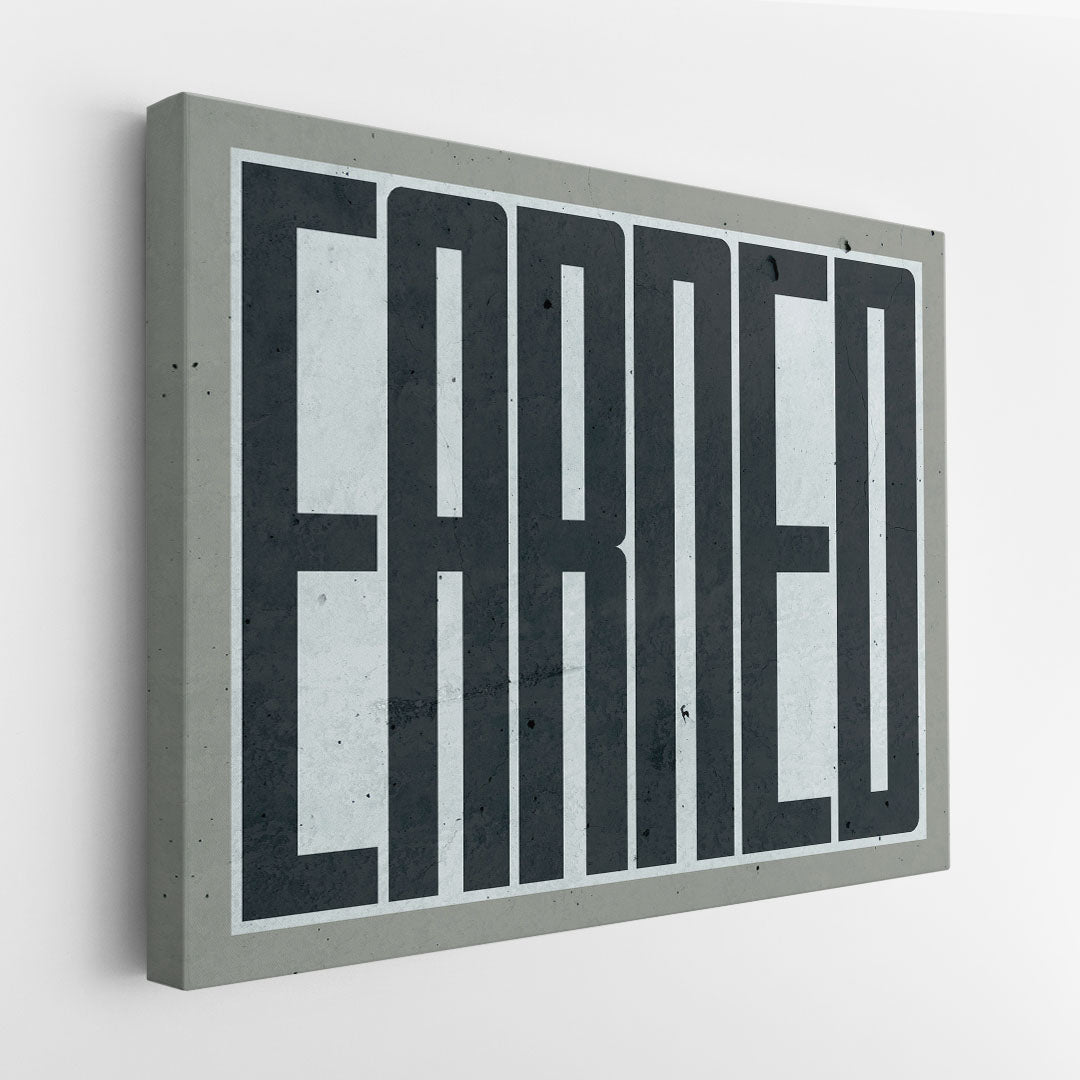 Earned canvas art