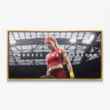 Embrace The Pressure tennis canvas print in a gold floating frame