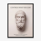 Epictetus Control What You Can Stoic canvas wall art in a black floating frame