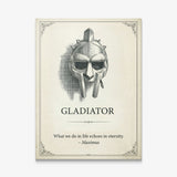 Eternity gladiator helmet quote canvas print on cream, gallery-wrapped and ready to hang