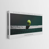 Side profile of the Every Centimeter Matters tennis gallery-wrapped canvas edge