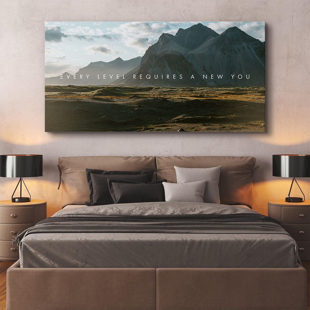 Every Level Requires a New You motivational canvas wall art