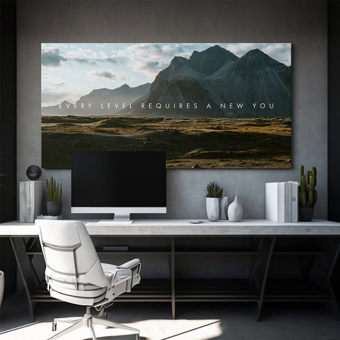 Every Level Requires a New You motivational canvas wall art
