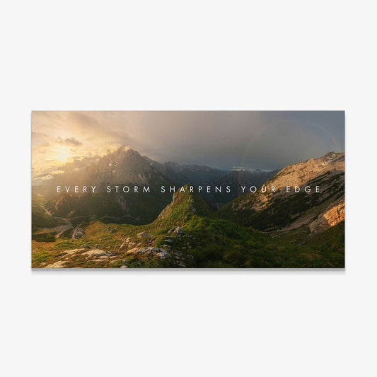 Every Storm Sharpens Your Edge motivational canvas wall art