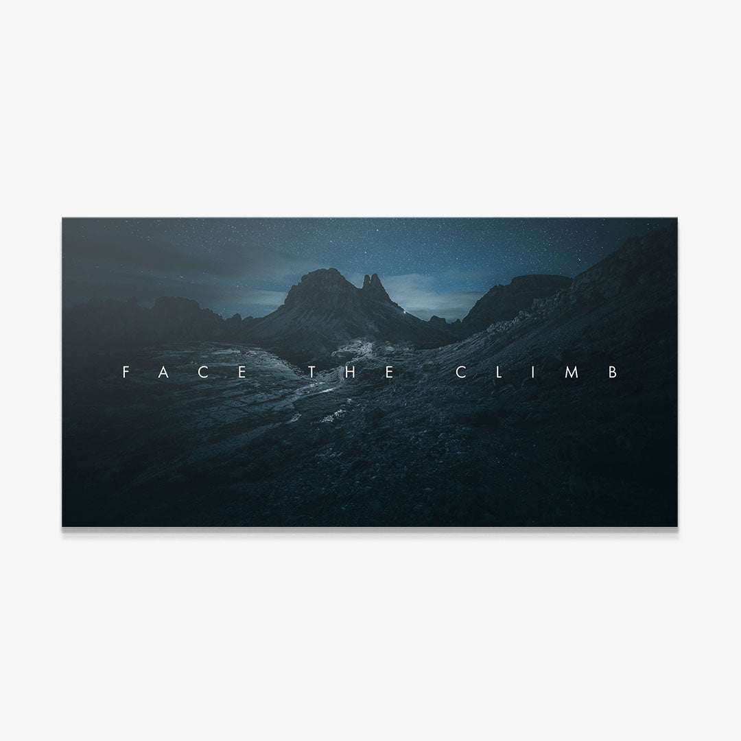 Face the Climb motivational canvas wall art