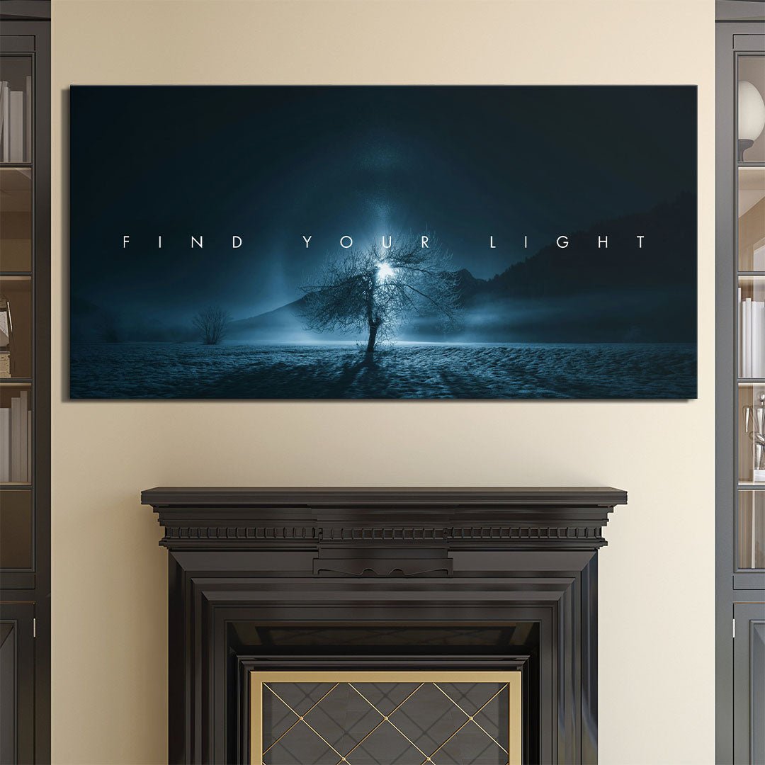 Find Your Light motivational canvas wall art