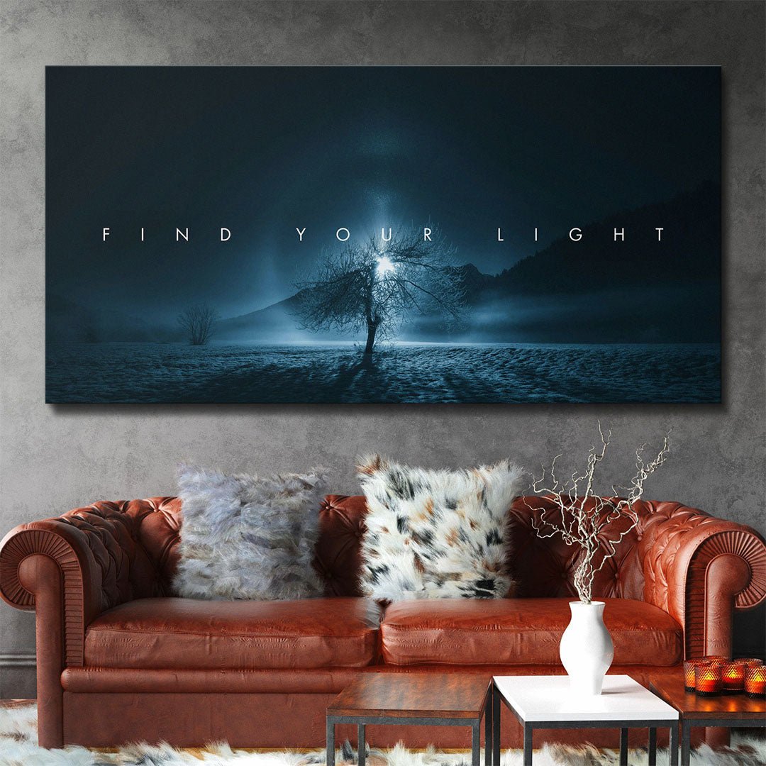 Find Your Light motivational canvas wall art