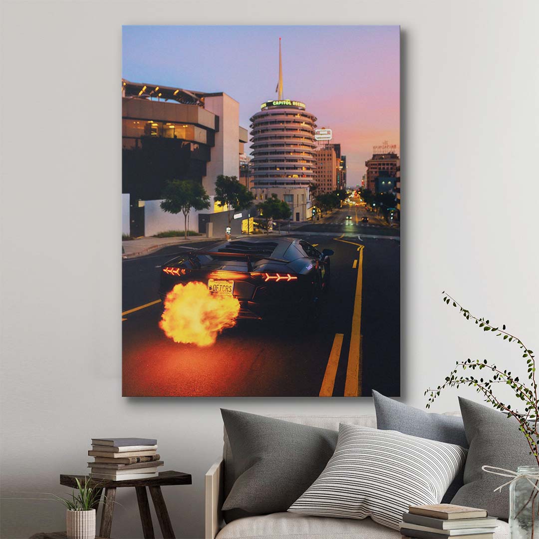Fire Lane Aventador canvas art