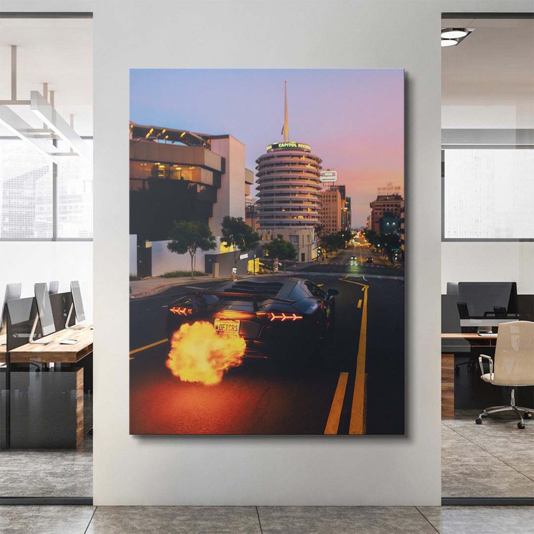 Fire Lane Aventador canvas art