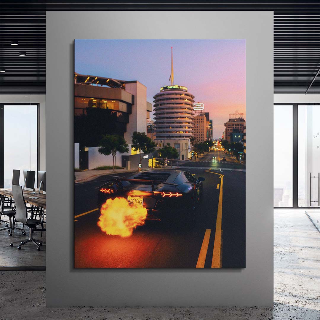 Fire Lane Aventador canvas art