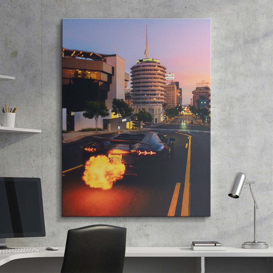 Fire Lane Aventador canvas art